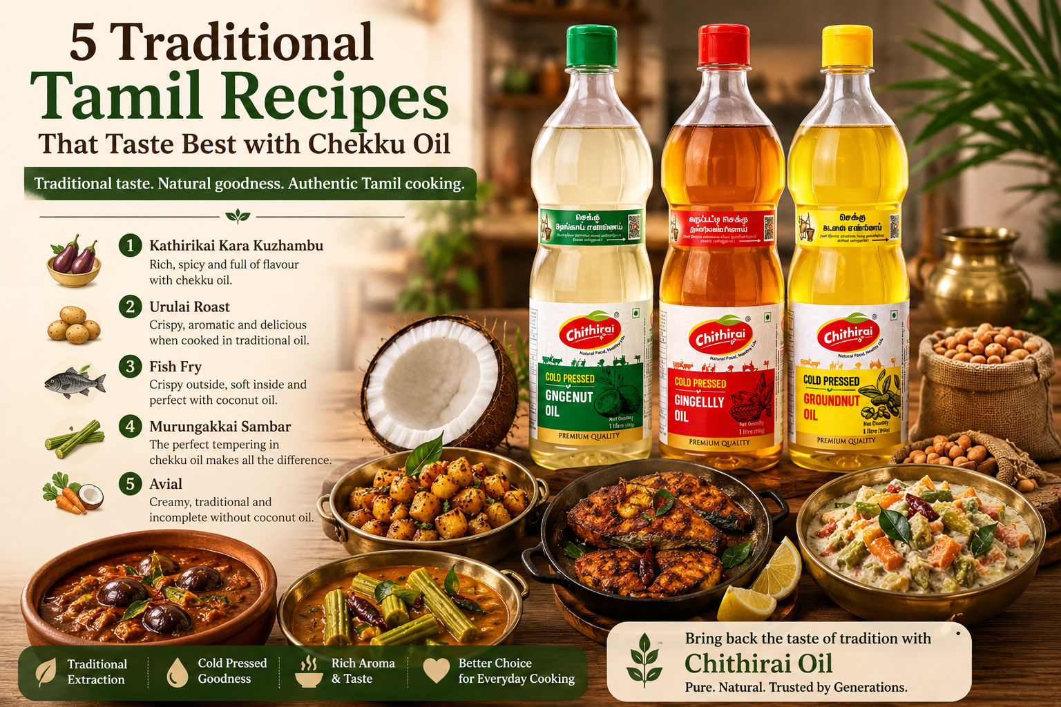 5 Traditional Tamil Recipes That Taste Best with Chekku Oil