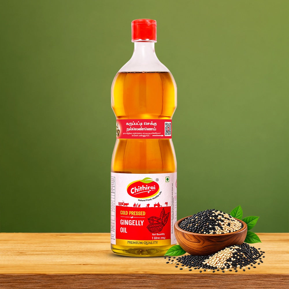 Chithirai Cold Pressed Gingelly Oil |     Chekku Gingelly Oil      (1 L)